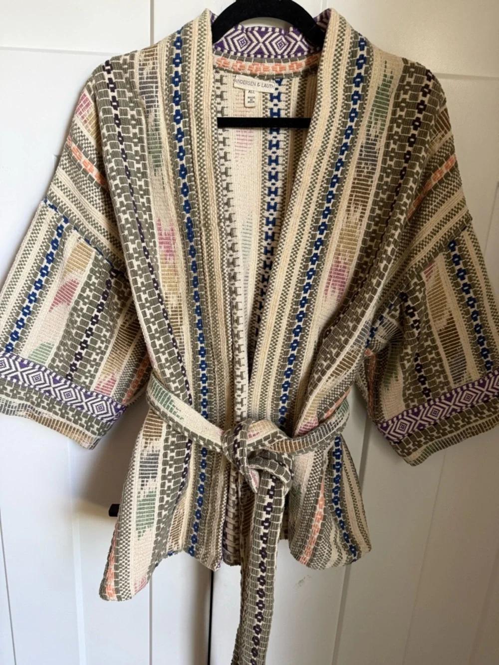 Andersen & Lauth Mattia Woven Belted Kimono. One size. EUC. - Picture 4 of 7